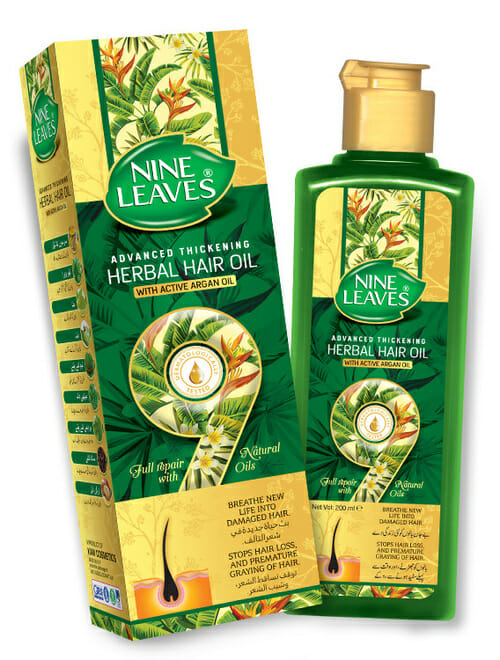Nine Leaves Herbal Hair Oil With Active Argan Oil - Best Hair Oil For Hair Loss In Pakistan